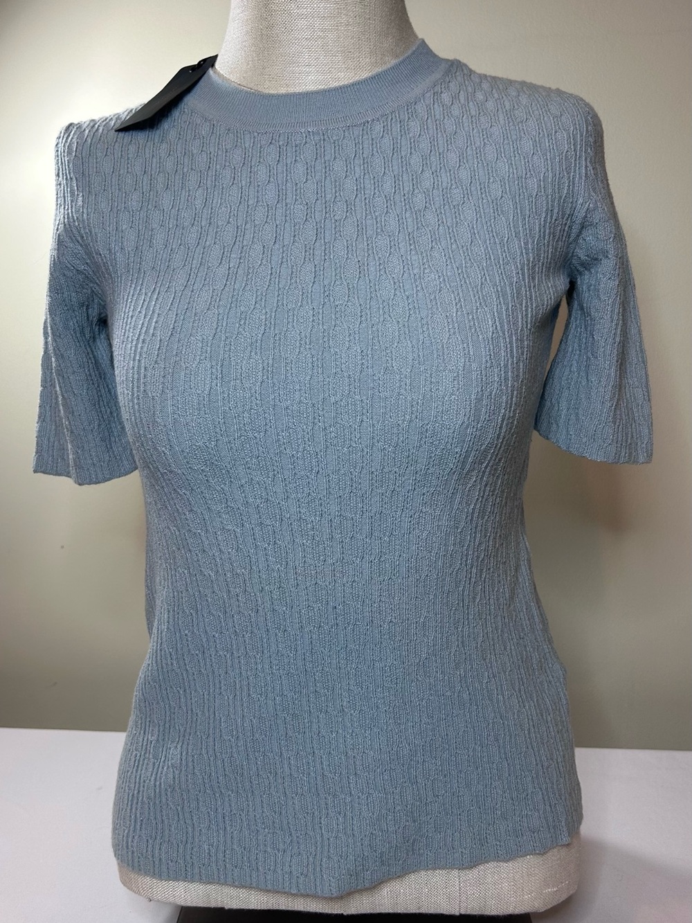 Rag & Bone Women’s Short Sleeve Knit Top Light Blue Size S NWT